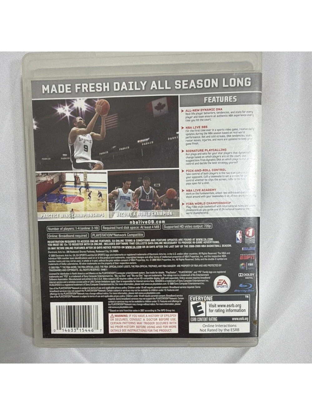 EA Sports NBA Live 09 Sony PlayStation 3 Basketball Sports E 2008 Online Play
